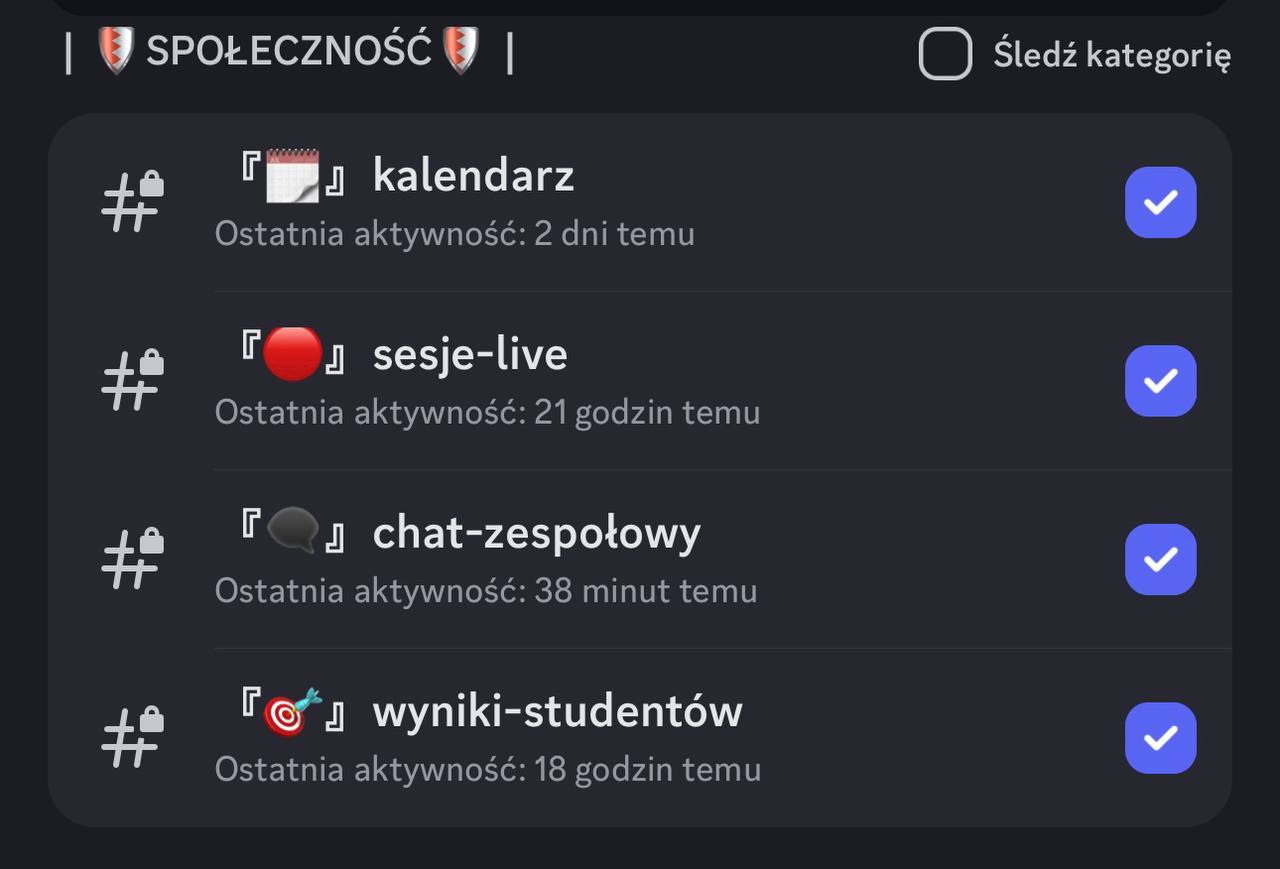 Realna sekcja społeczności serwera